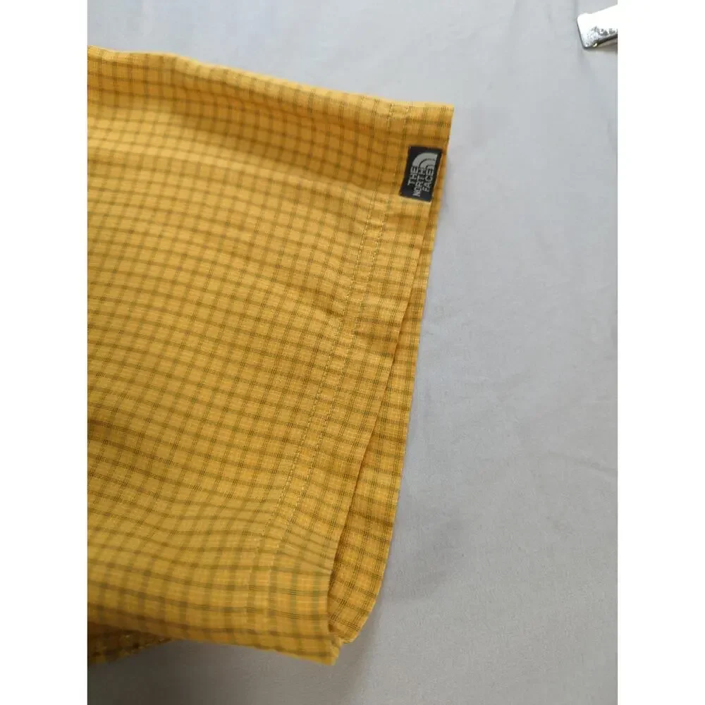 The North Face Mens XXL Yellow Short Sleeve Button Front Hiking Shirt Outdoor